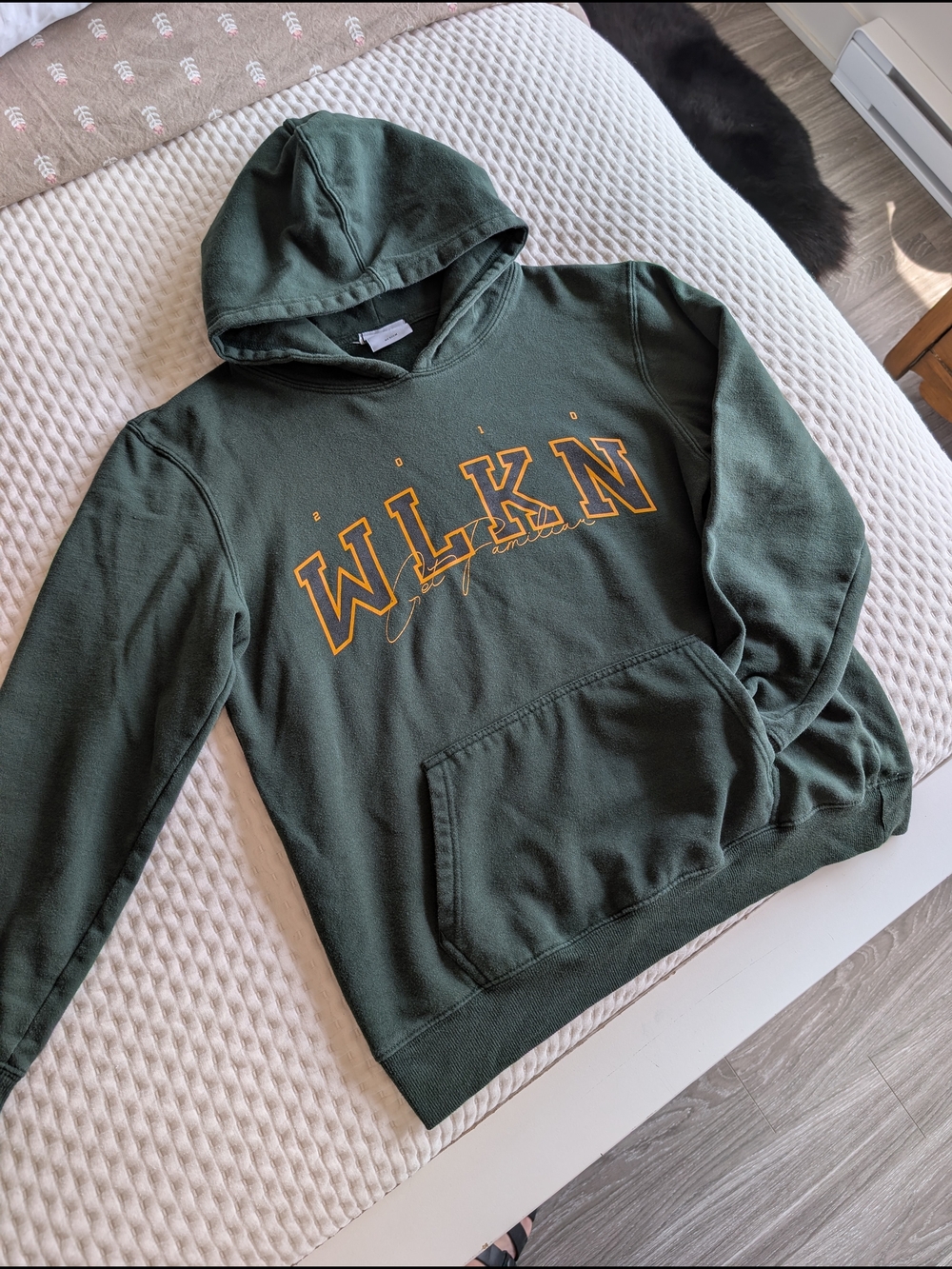 WLKN Forest Green Pullover Hoodie with Gold Script